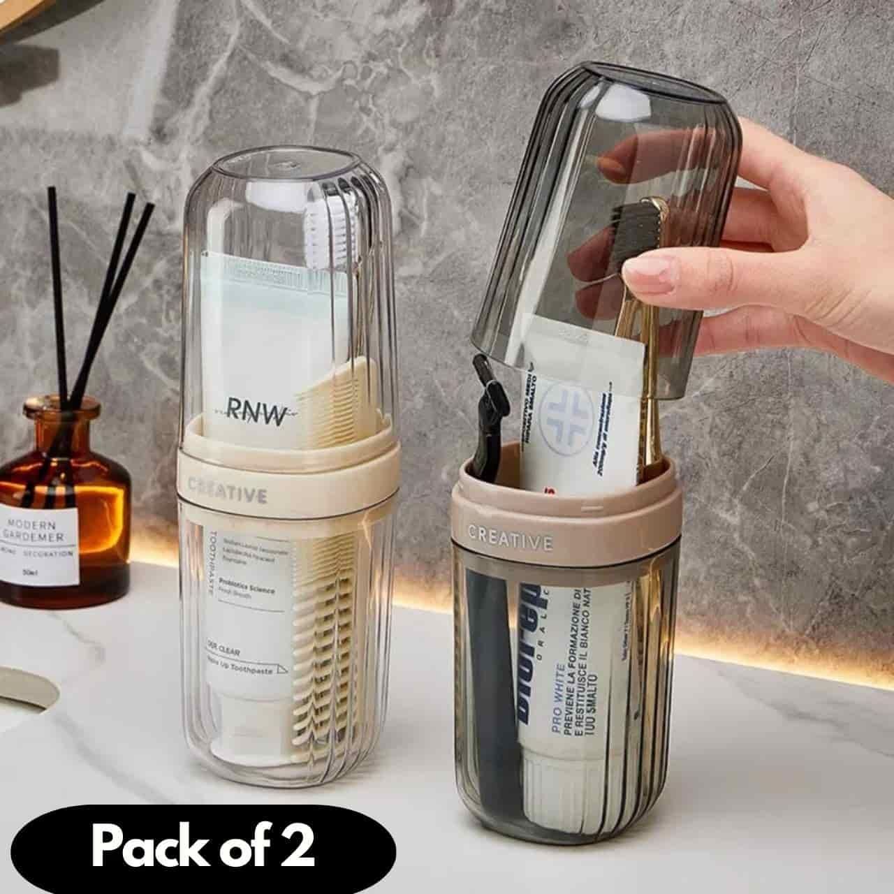 Portable Toothbrush Storage Box Pack of 2